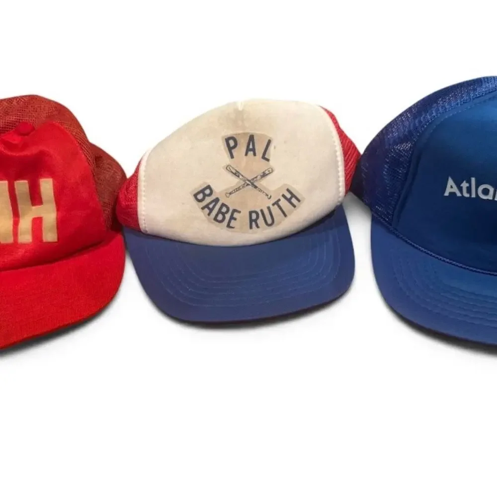 Lot of 3 Vintage 80s 90s Trucker Snapback Hats Baseball Promo